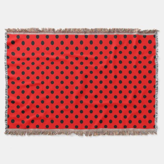Rode en zwarte pooldots deken (Voorkant)