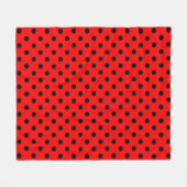 Rode en zwarte pooldots fleece deken (Voorkant (Horizontaal))