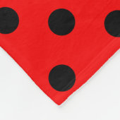 Rode en zwarte pooldots fleece deken (Hoek)