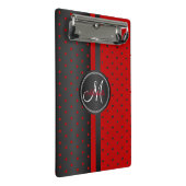 Rode en zwarte pooldots - Monogram Mini Klembord (Schuin)