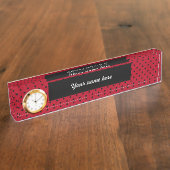 Rode en zwarte pooldots naambordje (Zijkant)