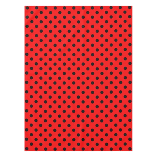 Rode en zwarte pooldots tafelkleed (Voorkant)