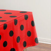 Rode en zwarte pooldots tafelkleed (Voorbeeld)