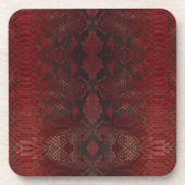 Rode en zwarte Python print Bier Onderzetter (Voorkant)