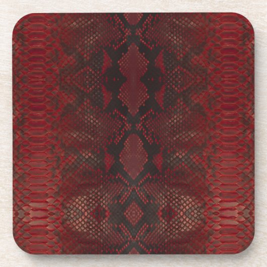 Rode en zwarte Python print Bier Onderzetter (Voorkant)