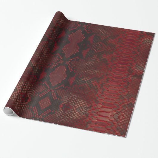 Rode en zwarte Python print Cadeaupapier (Uitgerold)