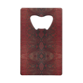 Rode en Zwarte Python Print Creditkaart Flessenopener