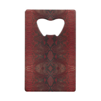 Rode en Zwarte Python Print Creditkaart Flessenopener