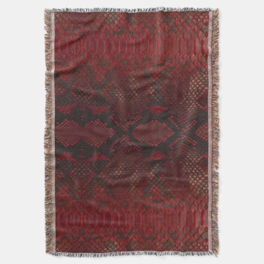 Rode en zwarte Python print Deken (Voorkant Verticaal)