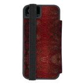 Rode en zwarte Python print Incipio iPhone Portemonnee Hoesje (Agenda Achterkant)