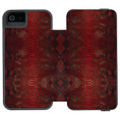 Rode en zwarte Python print Incipio iPhone Portemonnee Hoesje (Agenda Open)