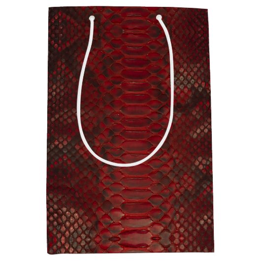 Rode en Zwarte Python Print Medium Cadeauzakje (Voorkant)