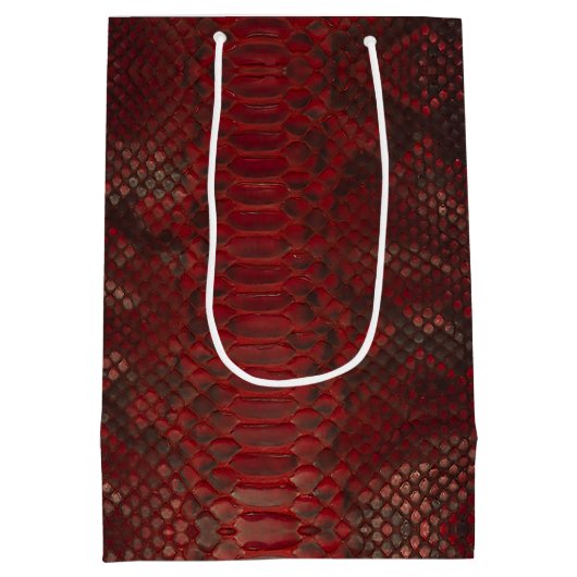 Rode en Zwarte Python Print Medium Cadeauzakje (Achterkant)