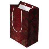 Rode en Zwarte Python Print Medium Cadeauzakje (Achterkant Gekanteld)