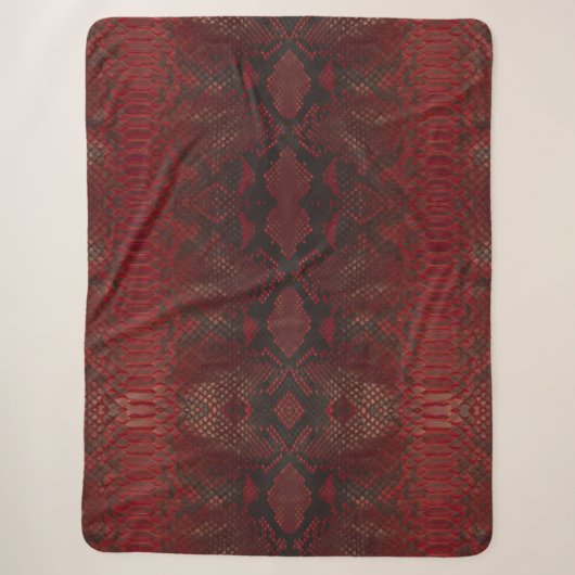 Rode en zwarte Python print Sherpa Deken (Voorkant)