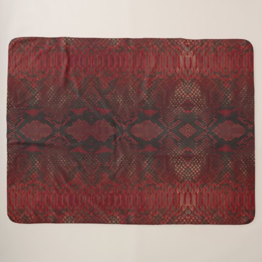 Rode en zwarte Python print Sherpa Deken (Voorkant (horizontaal))