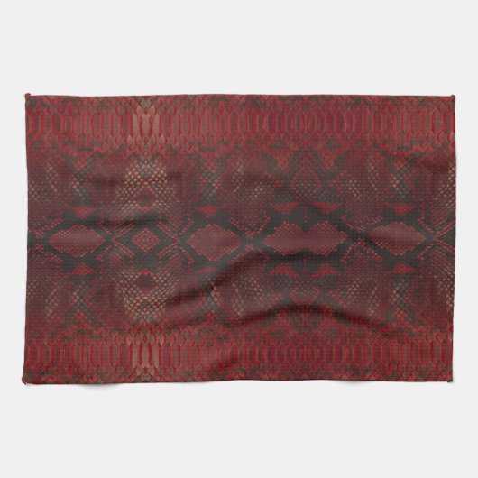 Rode en zwarte Python print Theedoek (Horizontaal)