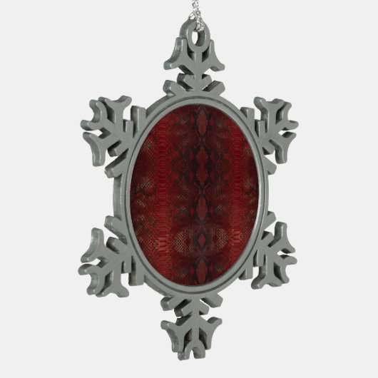 Rode en zwarte Python print Tin Sneeuwvlok Ornament (Links)