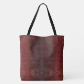 Rode en zwarte Python print Tote Bag (Achterkant)