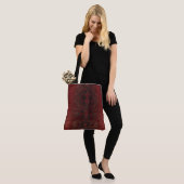 Rode en zwarte Python print Tote Bag (Op model)