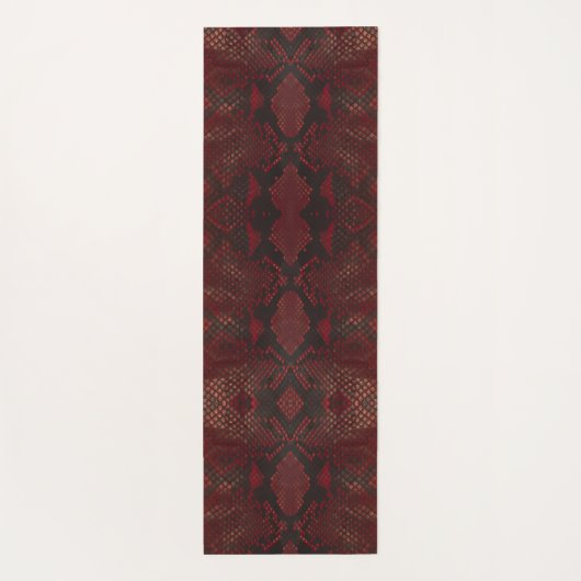 Rode en zwarte Python print Yogamat (Achterkant)