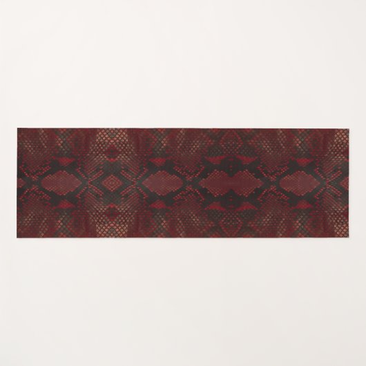 Rode en zwarte Python print Yogamat (Voorkant (horizontaal))