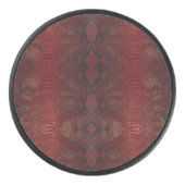 Rode en zwarte pythonprint hockey puck (Voorkant)