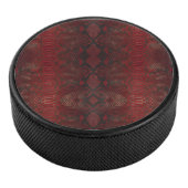 Rode en zwarte pythonprint hockey puck (3/4)