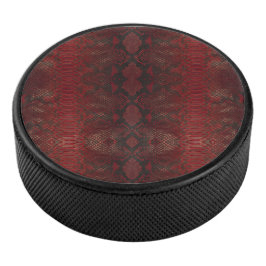 Rode en zwarte pythonprint hockey puck