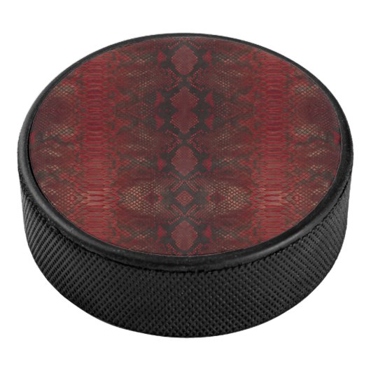 Rode en zwarte pythonprint hockey puck (3/4)