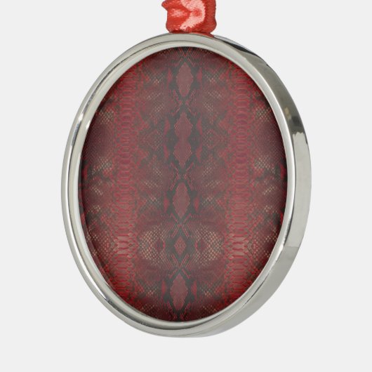Rode en zwarte pythonprint metalen ornament (Links)