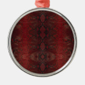 Rode en zwarte pythonprint metalen ornament (Voorkant)