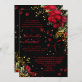 Rode en zwarte Quince uitnodiging (Voorkant / Achterkant)