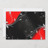 Rode en zwarte Quinceañera of Sweet 16-uitnodiging Kaart (Achterkant)