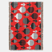 Rode en zwarte retro kerstbal deken (Voorkant Verticaal)