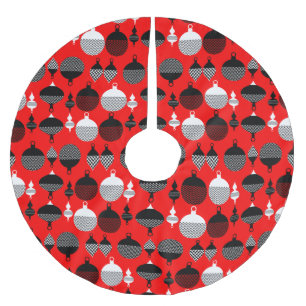 Rode en zwarte retro kerstbal kerstboom rok