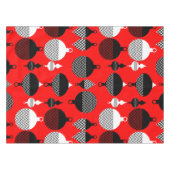 Rode en zwarte retro kerstbal tafelkleed (Voorkant (Horizontaal))