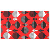 Rode en zwarte retro kerstbal tafelkleed (Voorkant (Horizontaal))