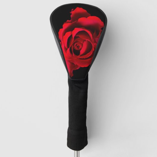 Rode en Zwarte Roos Bloem voor Haar Golfheadcover (Voorkant)