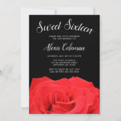 Rode en Zwarte Roos Sweet 16 Kaart (Voorkant)