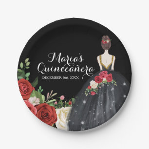 Rode en zwarte Rozen Mis Quince Papieren Bordje