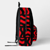Rode en Zwarte Rugzak Met Abstract Patroon (Links)