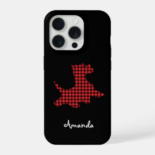 Rode en zwarte ruit Schotse hond mobiele telefoonh iPhone 15 Pro Case