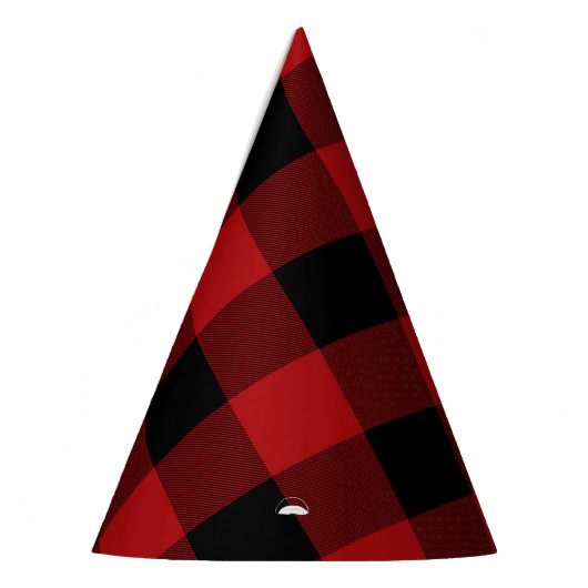 Rode en zwarte rustieke Buffalo speelde verjaardag Feesthoedjes (Links)