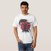 Rode en zwarte samurai t-shirt (Voorkant volledig)