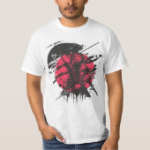 Rode en zwarte samurai t-shirt (Voorkant)