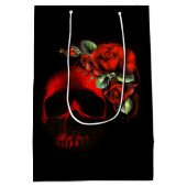 Rode en zwarte schedel en rozen medium cadeauzakje (Achterkant)