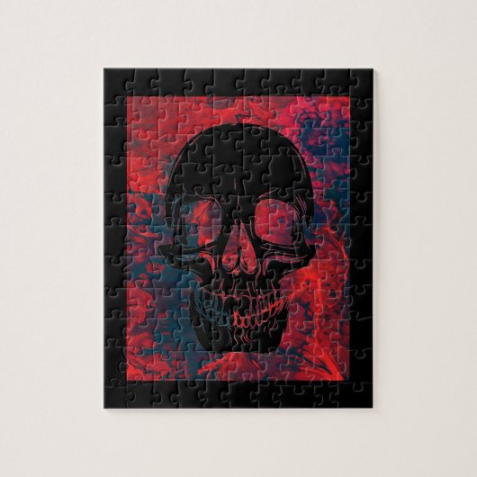 Rode en zwarte schedel Puzzle Legpuzzel (Verticaal)