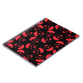 Rode en zwarte schedelpatroon notitieboek (Linkerzijde)