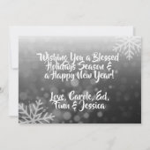 Rode en zwarte sneeuwvlokken Familie Foto's Kerstm Kaart (Achterkant)